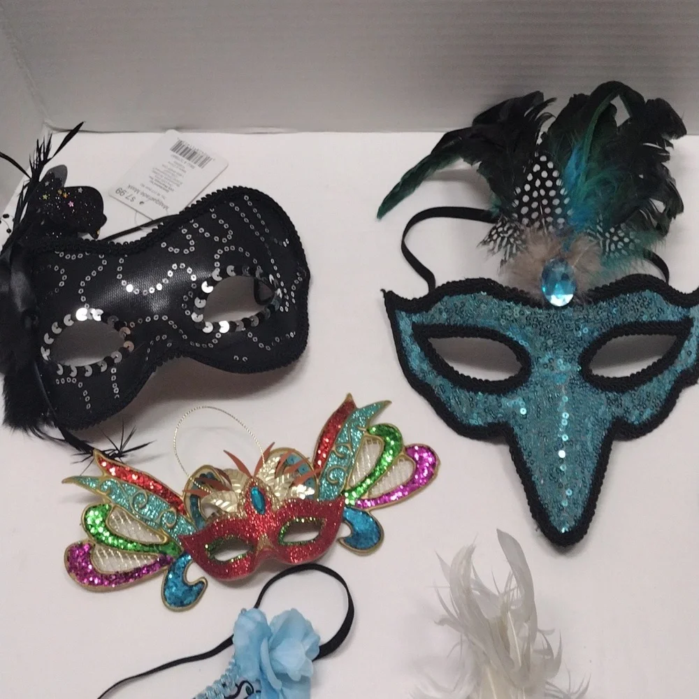 Decorated Masquerade Mask Assorted Lot of 10